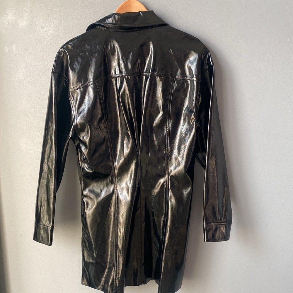 Black Metallic Leather Jacket - Picture 4 of 4